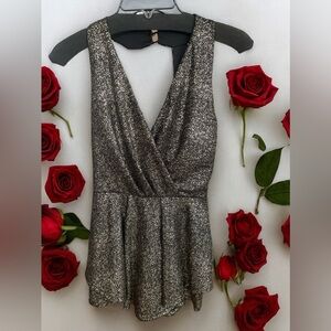 PURPLE SNOW - BLACK AND GOLD ROMPER. NWOT SIZE-Small **CLEARANCE!!